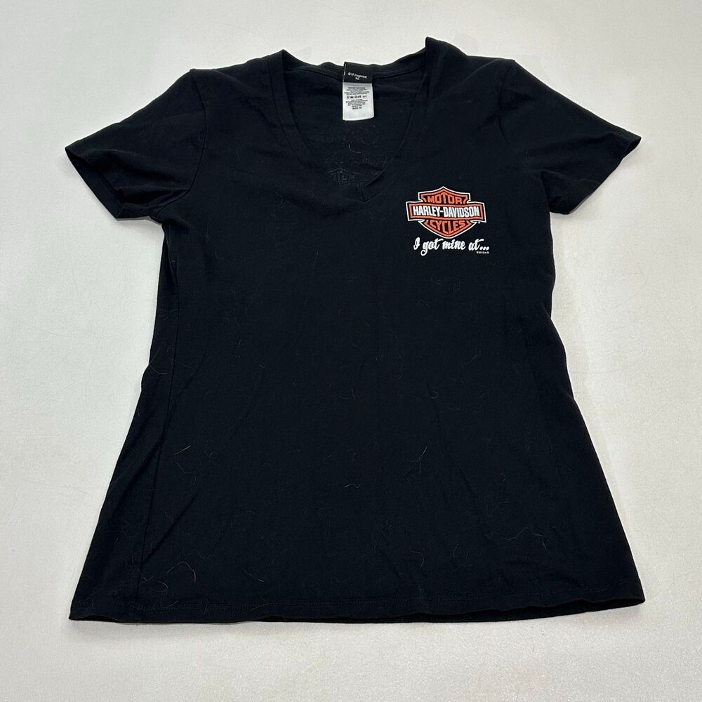 Harley-Davidson Women's V-Neck T-Shirt Black, Size M